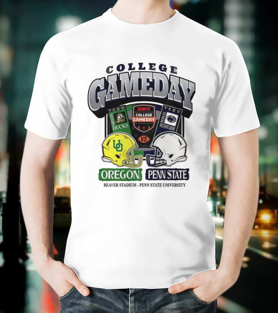 ESPN College Gameday Oregon Ducks Vs Penn State Nittany Lions Helmet Matchup T-Shirt
