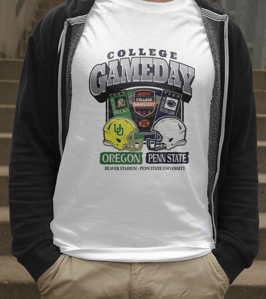 ESPN College Gameday Oregon Ducks Vs Penn State Nittany Lions Helmet Matchup T-Shirt
