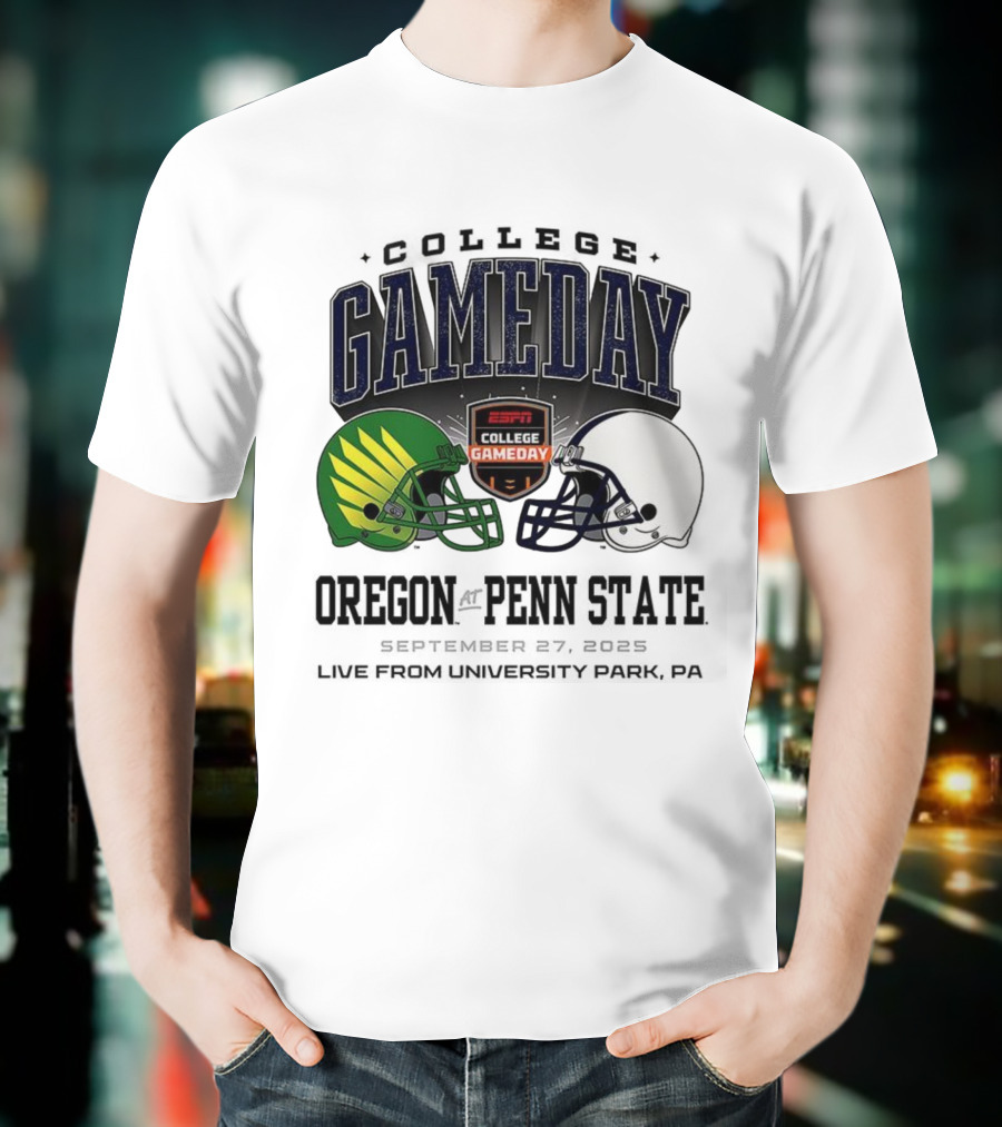 Gameday Oregon Ducks Vs Penn State Nittany Lions ESPN College Football 2025 Helmet Showdown T-Shirt