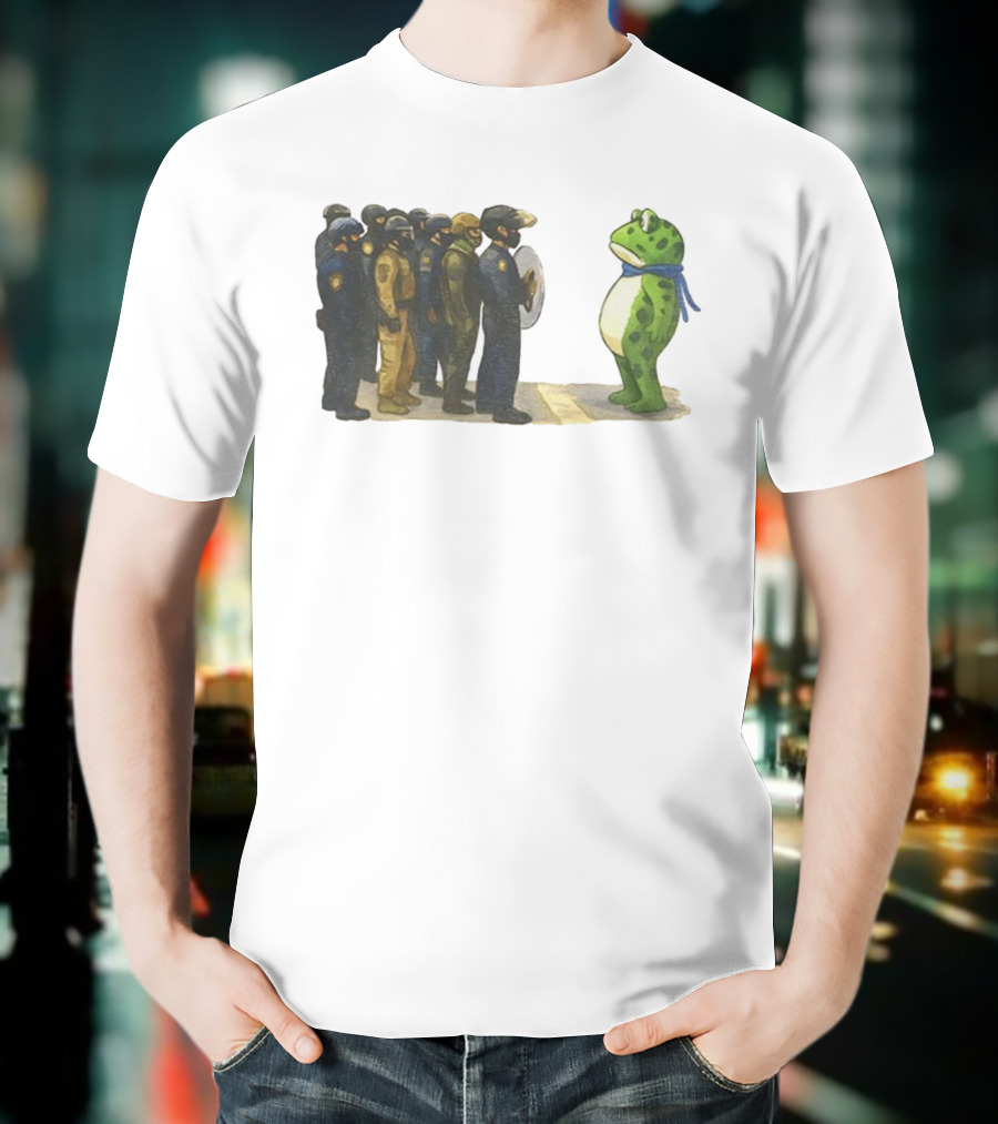 Portland Freedom Frog Anti Ice Resistance Protest Scene T-Shirt