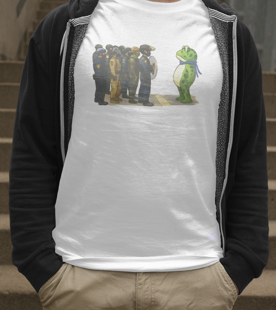 Portland Freedom Frog Anti Ice Resistance Protest Scene T-Shirt