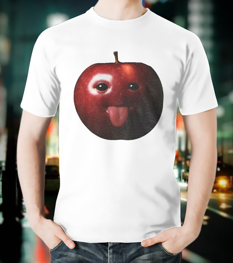 Silly AI Generated Apple Meme With Tongue Out T-Shirt