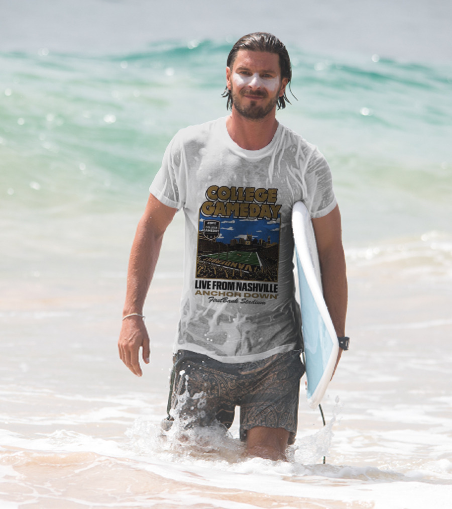 Vanderbilt Commodores College Gameday Live From Nashville Anchor Down Stadium T-Shirt