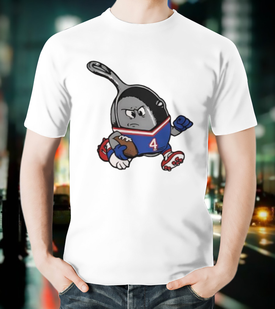 Buffalo Bills Football Pan Character Running With Ball NFL Team Spirit T-Shirt