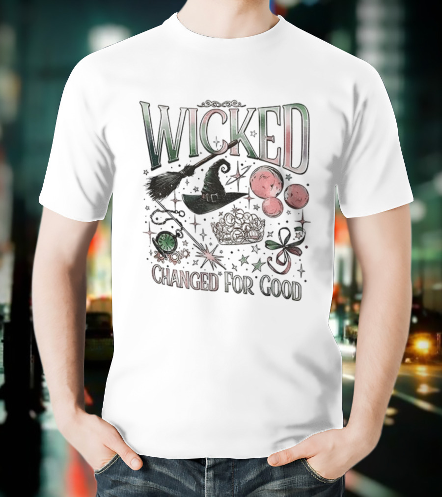 Wicked Changed For Good Unlimited Witch Hat Broomstick And Wand T-Shirt
