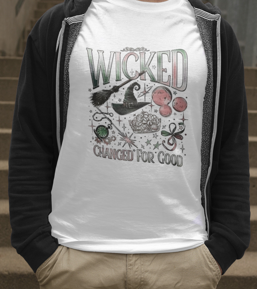 Wicked Changed For Good Unlimited Witch Hat Broomstick And Wand T-Shirt