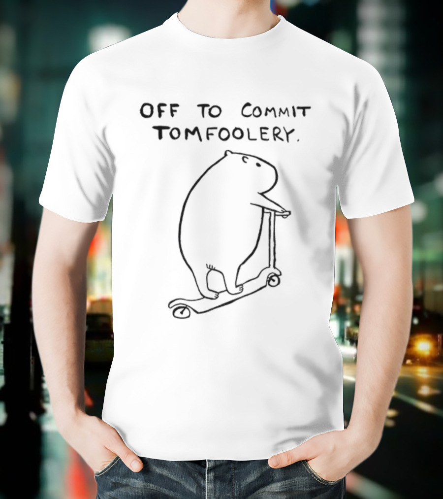 Off To Commit Tomfoolery Capybara On Scooter T-Shirt