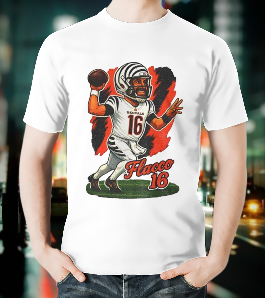 Flacco 16 Bengals Cartoon Caricature T-Shirt