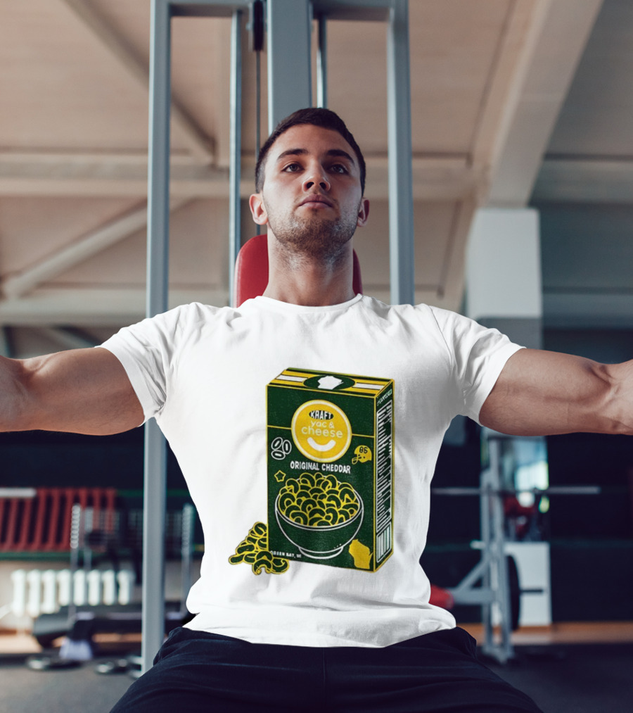 Green Bay Kraft Mac And Cheese Original Cheddar Retro Packers Fan Art T-Shirt