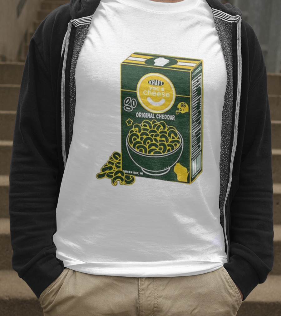 Green Bay Kraft Mac And Cheese Original Cheddar Retro Packers Fan Art T-Shirt