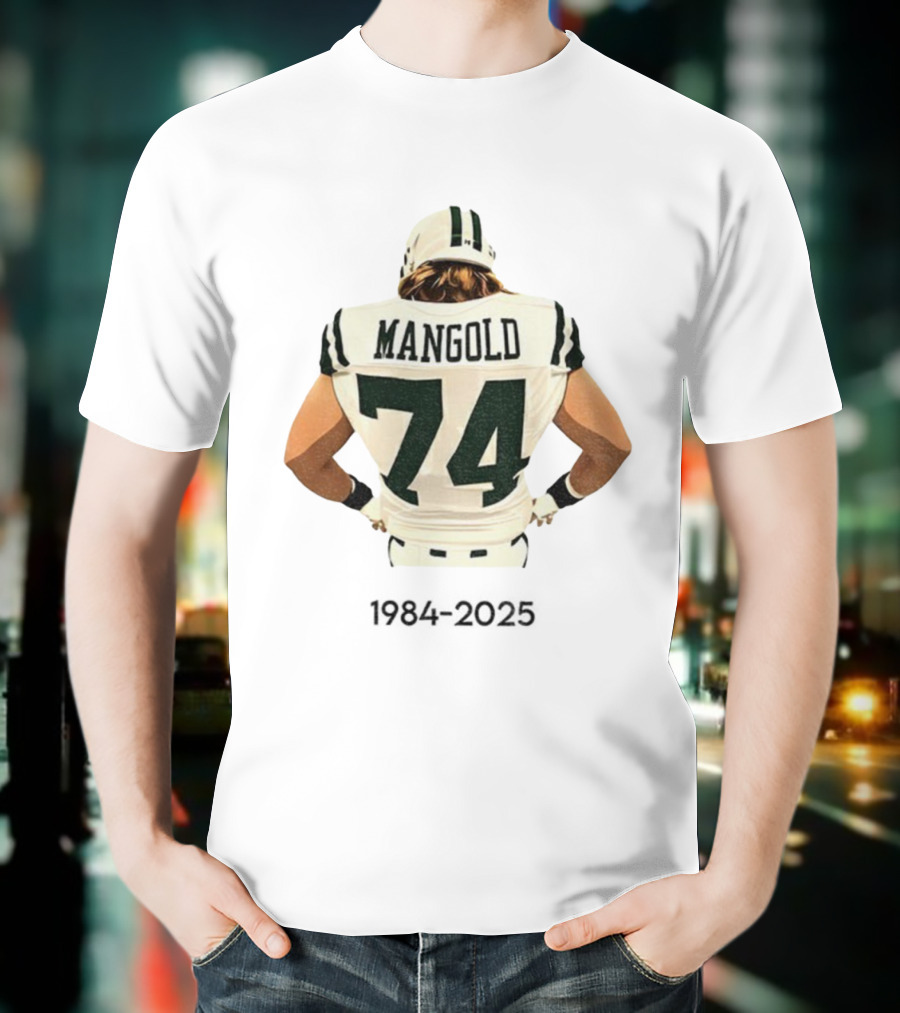Nick Mangold 74 Jersey Back NFL Tribute 1984-2025 T-Shirt
