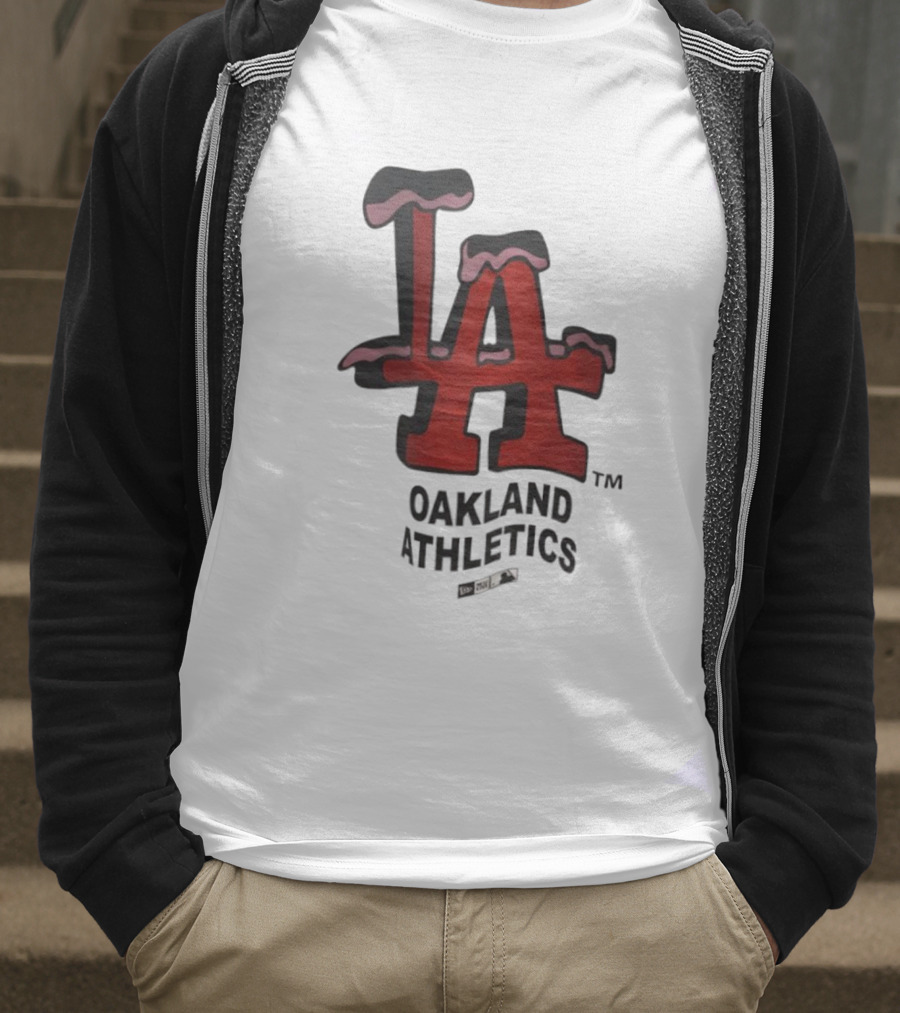 Los Angeles Dodgers Oakland Athletics Snow-Capped Letters T-Shirt
