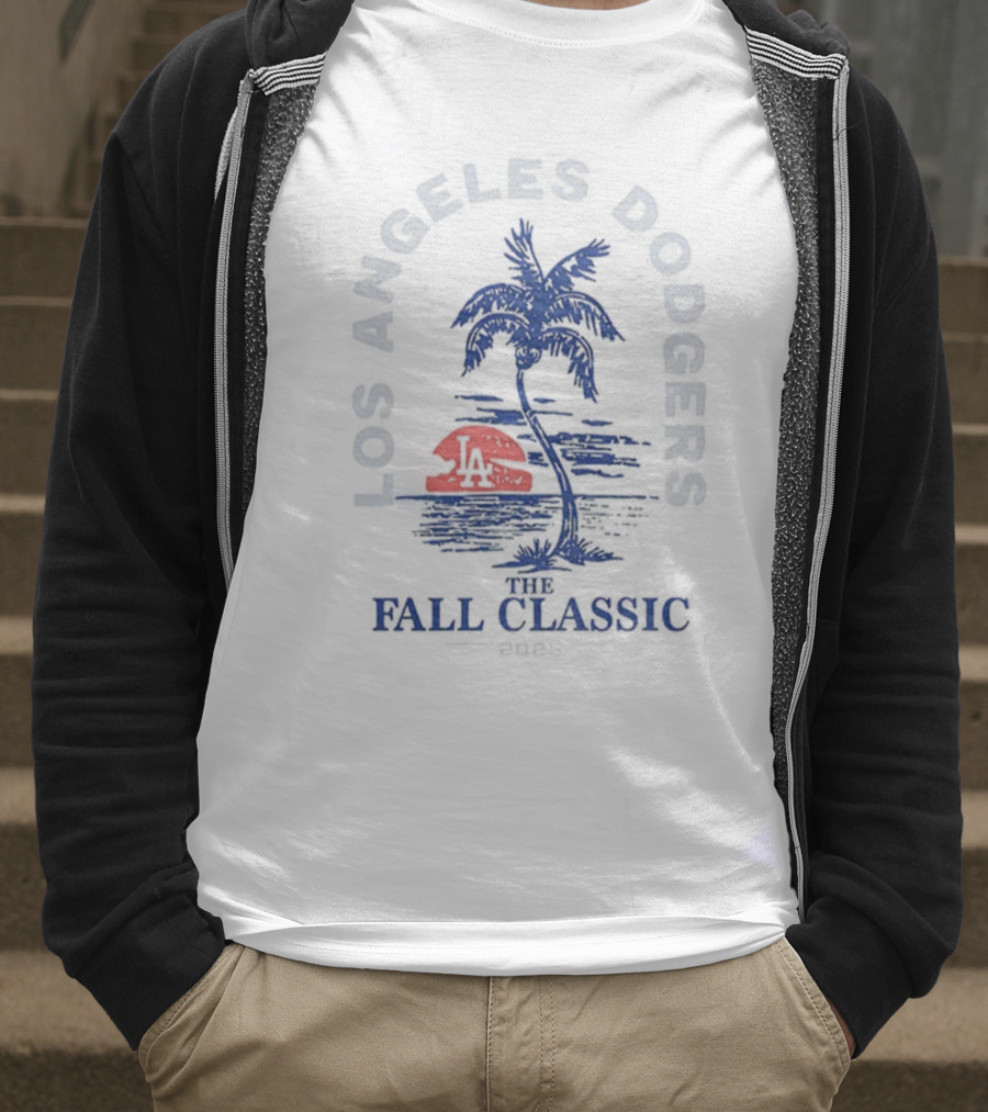 Los Angeles Dodgers Fall Classic 2025 Palmtree Sunset Baseball T-Shirt