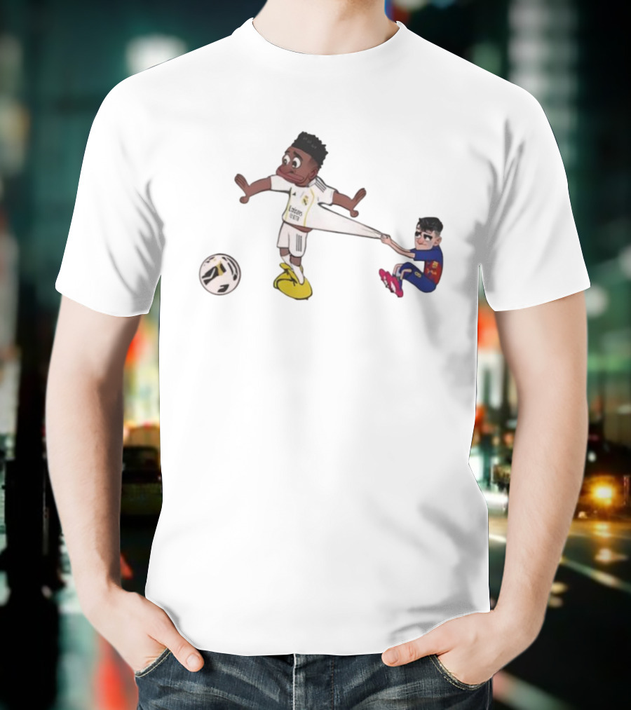 Real Madrid Barcelona Pedri Pulling Vini Football Humor T-Shirt