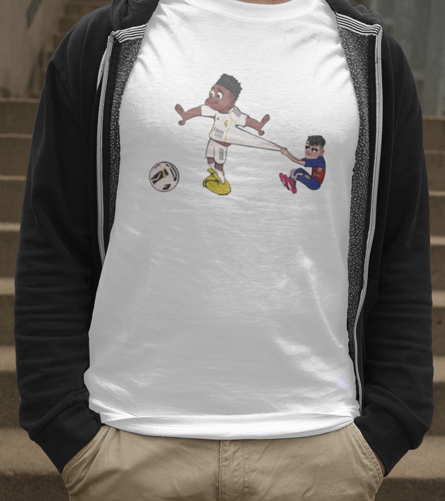 Real Madrid Barcelona Pedri Pulling Vini Football Humor T-Shirt