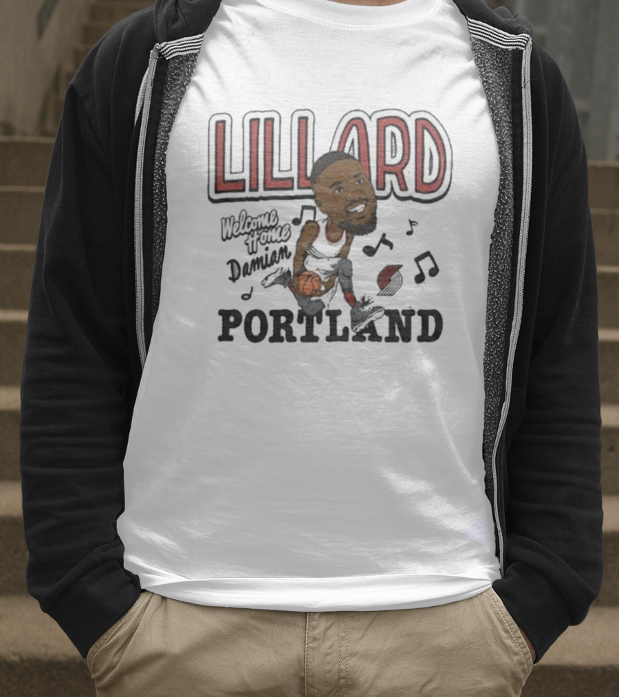 Portland Lillard Welcome Home Damian Trail Blazers T-Shirt