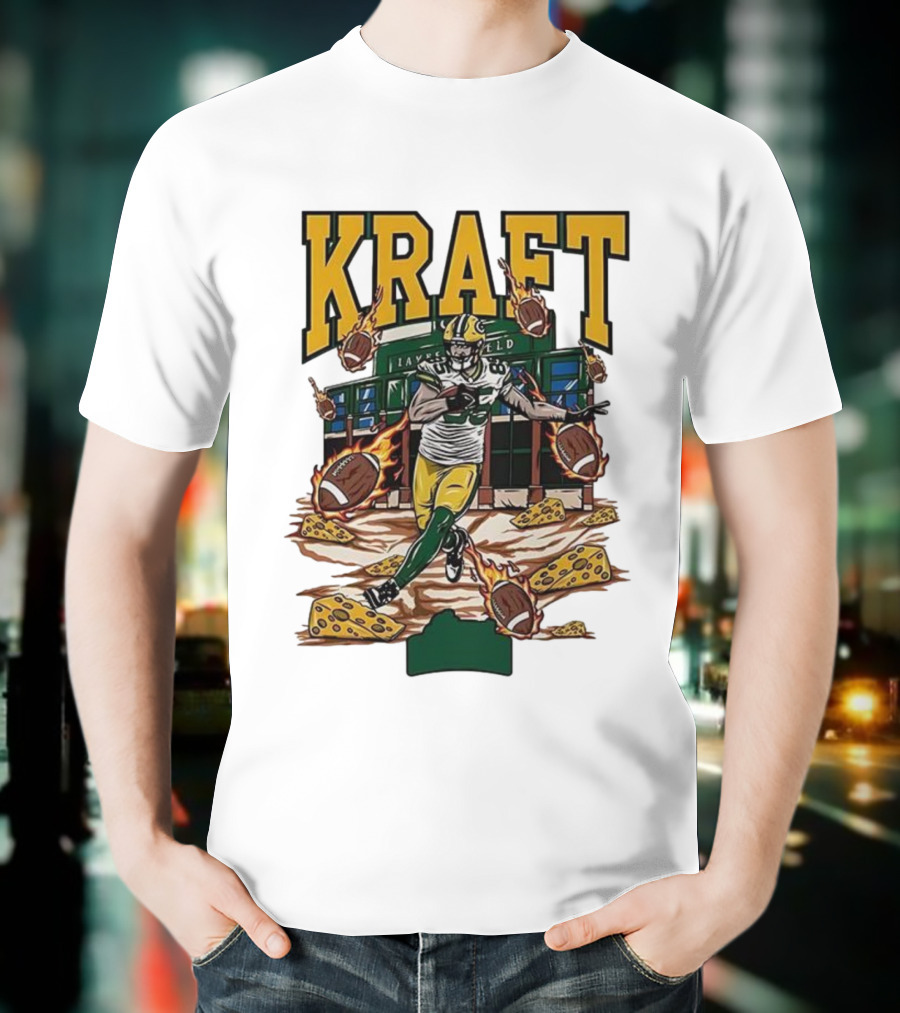 Kraft Green Bay Packers Lambeau Field Football Cheese T-Shirt