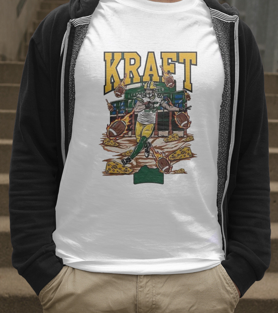 Kraft Green Bay Packers Lambeau Field Football Cheese T-Shirt