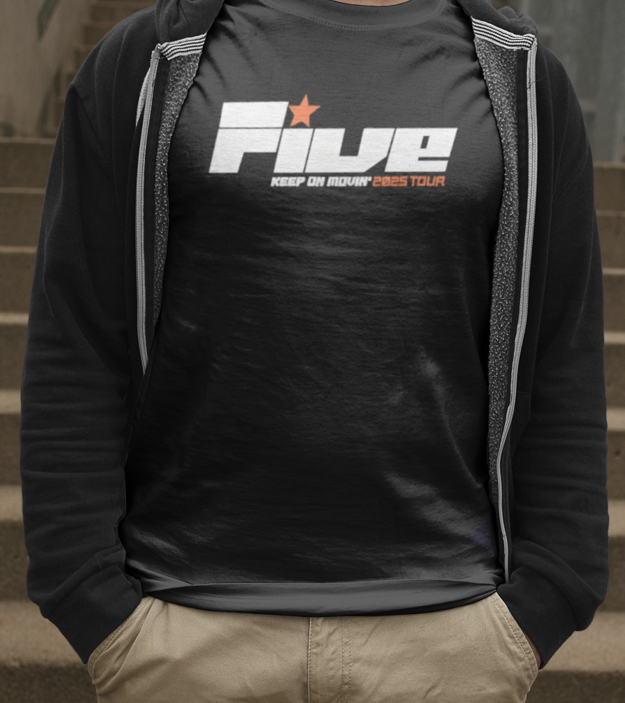 FIVE Keep On Movin Greatest Tour 2025 Star Premium T-Shirt