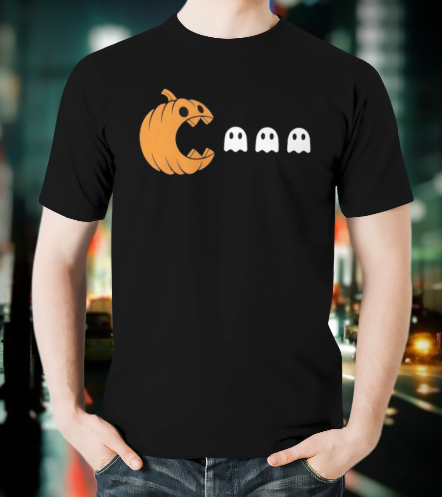 Playful Halloween Pumpkin Ghost Muncher T-Shirt