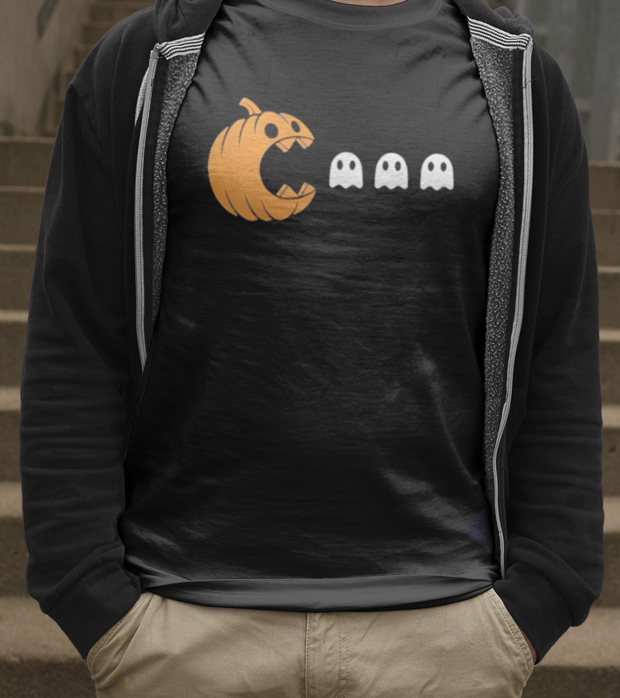 Playful Halloween Pumpkin Ghost Muncher T-Shirt