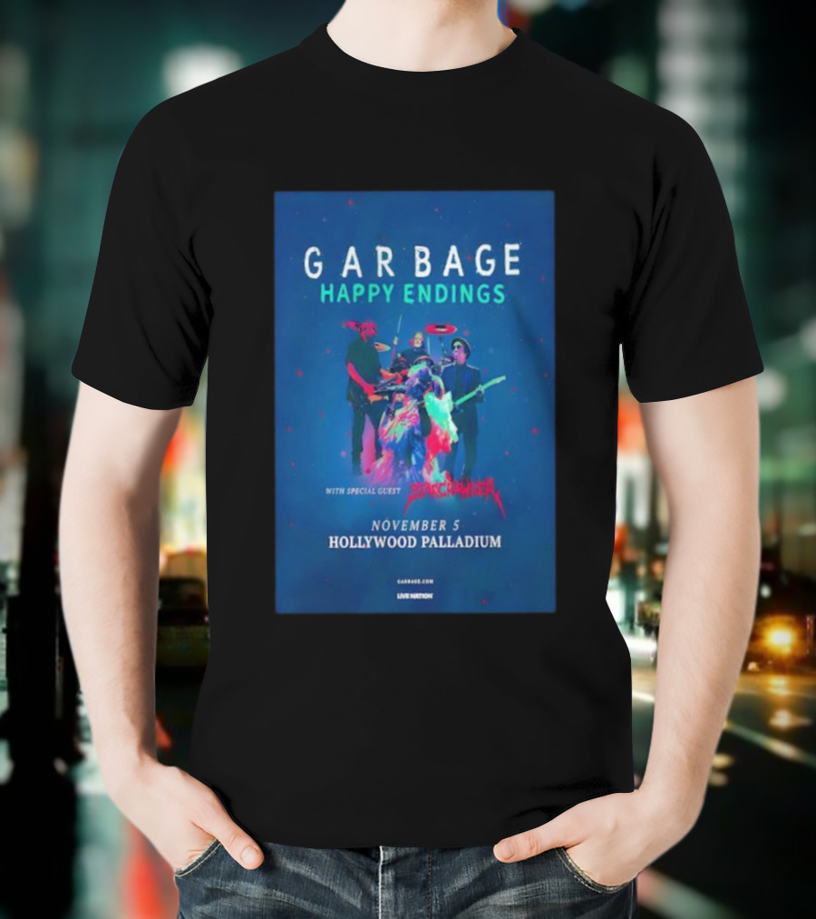 Garbage Happy Endings Tour Hollywood Palladium November 5 Special Guest Starcrawler T-Shirt