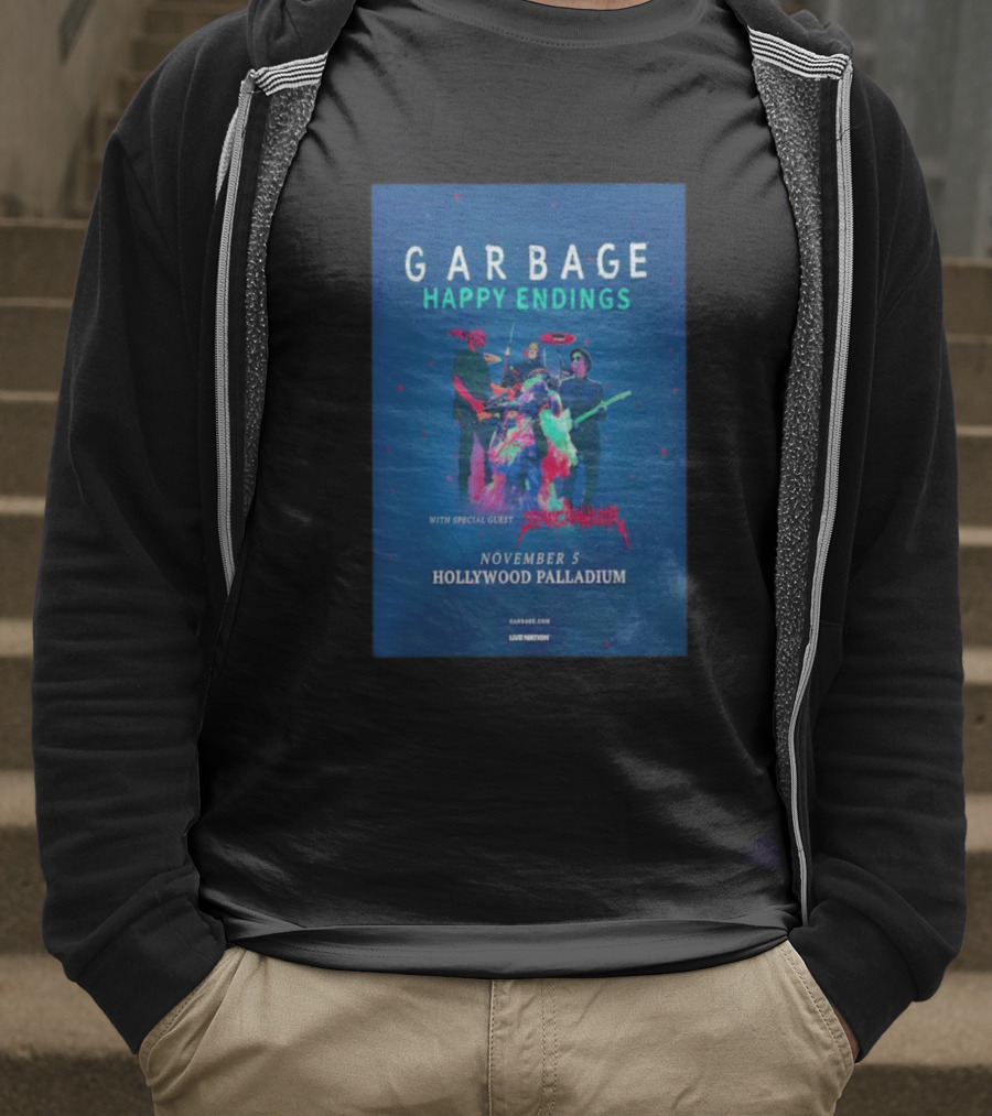 Garbage Happy Endings Tour Hollywood Palladium November 5 Special Guest Starcrawler T-Shirt