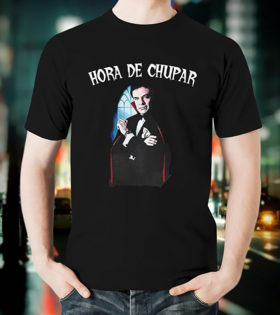 Hora De Chupar Count Dracula Classic Gothic Vampire Design T-Shirt