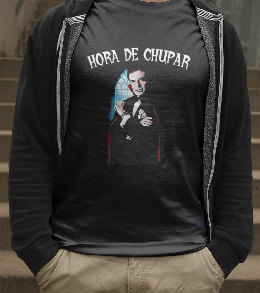 Hora De Chupar Count Dracula Classic Gothic Vampire Design T-Shirt