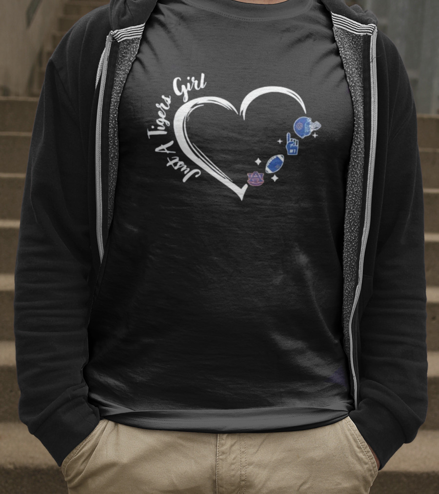 Just A Auburn Tigers Girl Heart Football Fan Icons T-Shirt