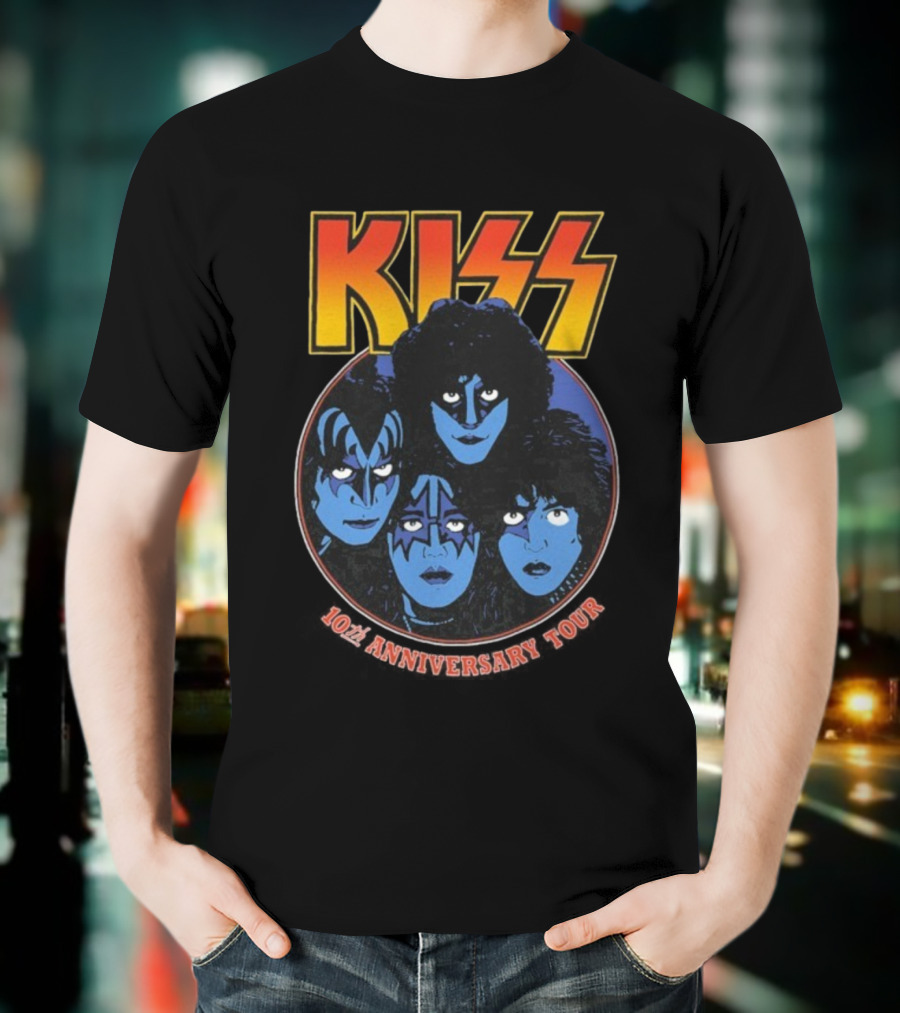 Kiss 10th Anniversary Tour Klassics 2025 Band Faces T-Shirt