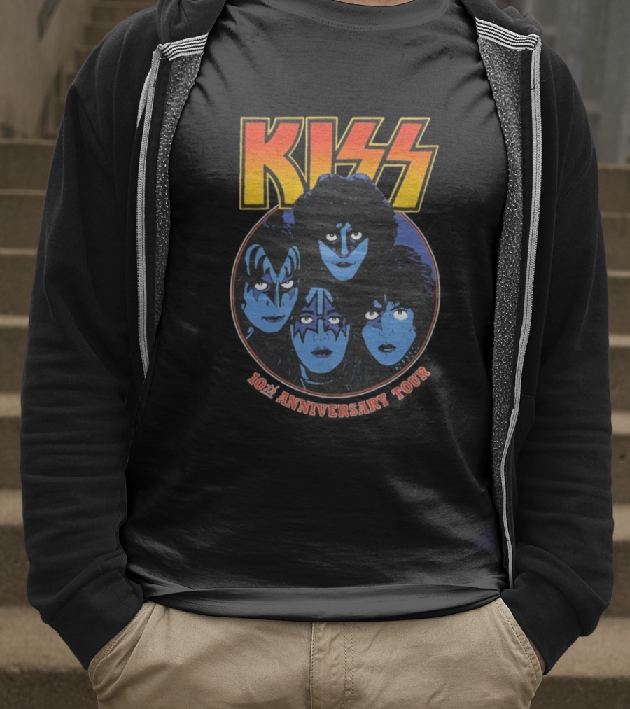 Kiss 10th Anniversary Tour Klassics 2025 Band Faces T-Shirt