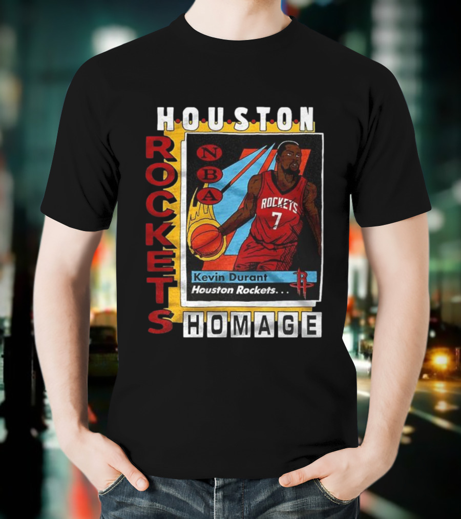 Kevin Durant Houston Rockets NBA Homage Trading Card T-Shirt