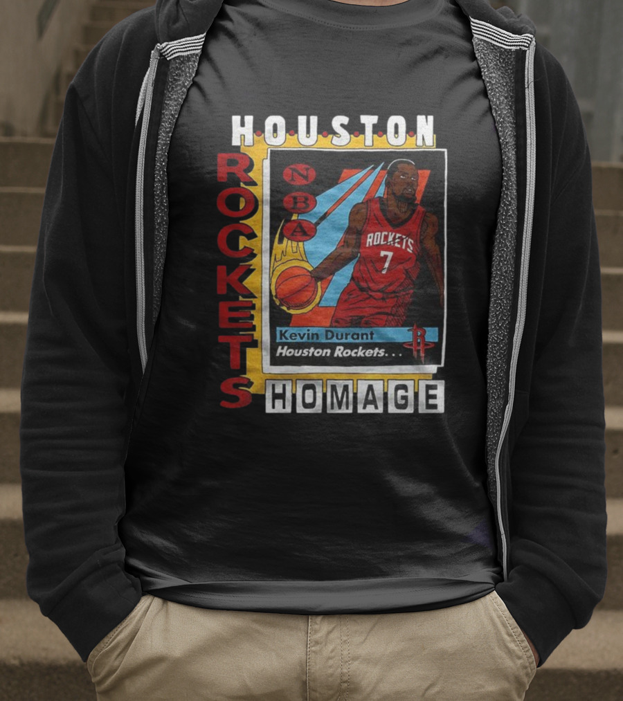 Kevin Durant Houston Rockets NBA Homage Trading Card T-Shirt