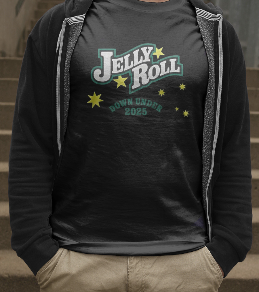 Jelly Roll Down Under 2025 Australia New Zealand Tour Stars T-Shirt