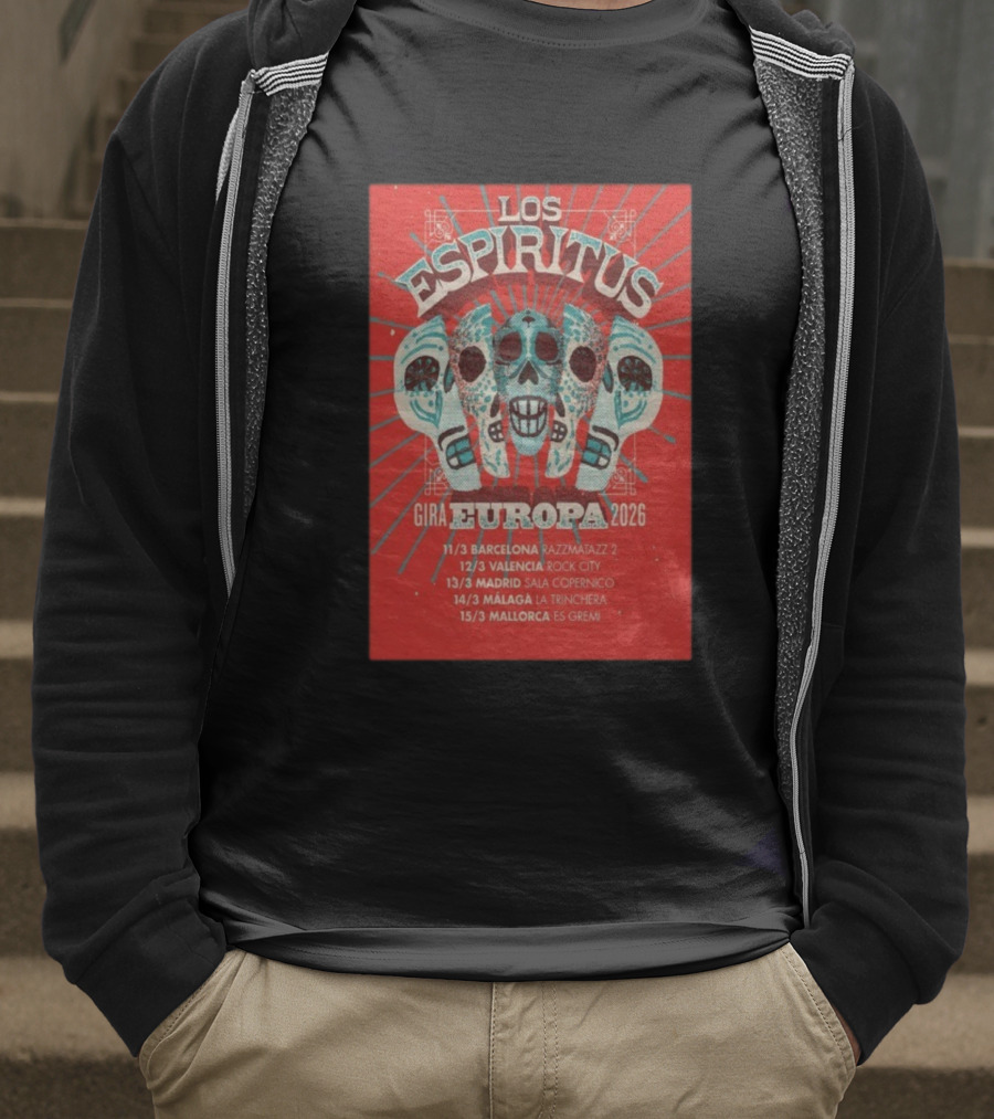 Los Espiritus Gira Europa 2026 Tour Dates Barcelona Valencia Madrid Málaga Mallorca T-Shirt