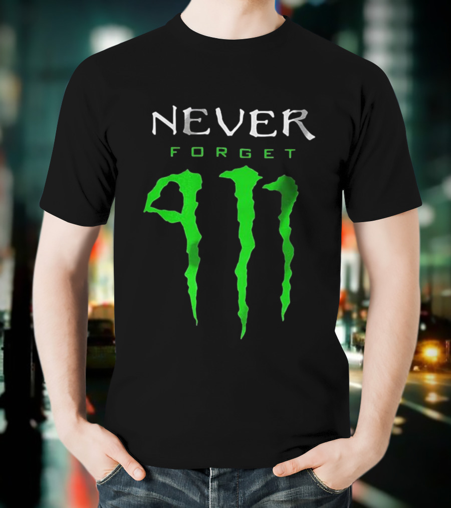 NEVER FORGET 911 Green Claw Marks T-Shirt