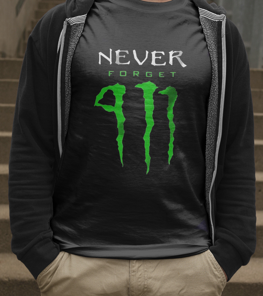 NEVER FORGET 911 Green Claw Marks T-Shirt