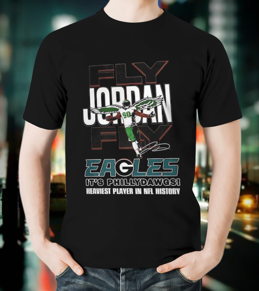 Philadelphia Eagles Jordan Davis Fly Eagles Fly Philly Dawgs 90 T-Shirt