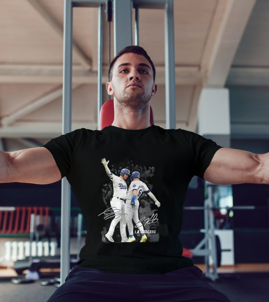 Kiké Hernandez Gavin Lux LA Dodgers Signature Celebration T-Shirt