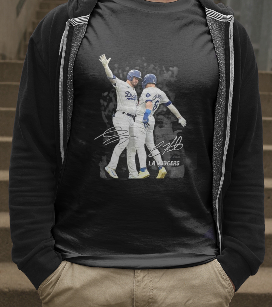 Kiké Hernandez Gavin Lux LA Dodgers Signature Celebration T-Shirt