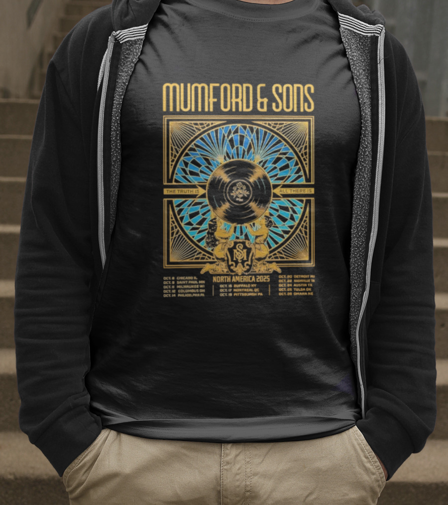 Mumford & Sons 2025 North America Tour Chicago New York San Francisco Denver Dates T-Shirt
