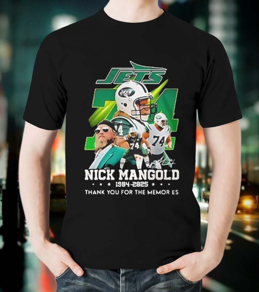 New York Jets Nick Mangold 74 Thank You For The Memories 1984-2023 T-Shirt