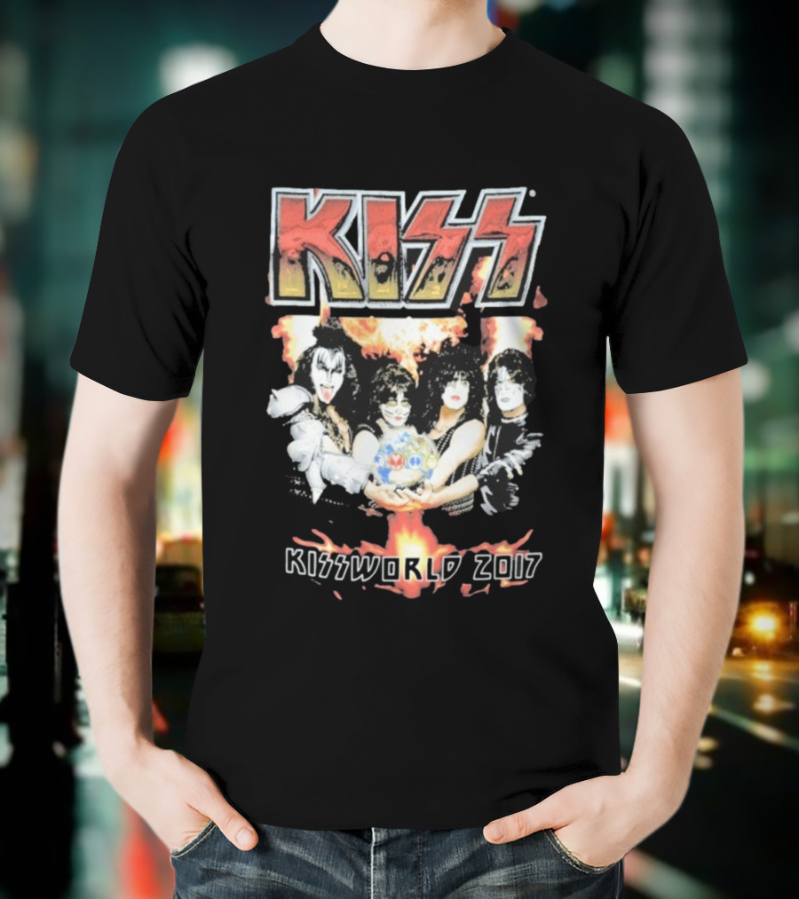 KISS Band Kissworld 2017 Tour Artwork T-Shirt