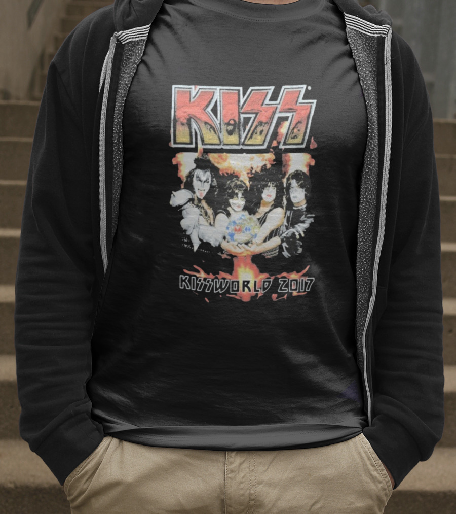 KISS Band Kissworld 2017 Tour Artwork T-Shirt