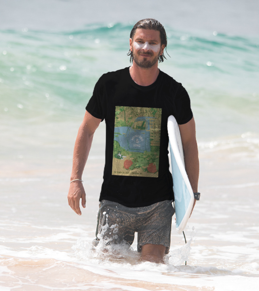 Mumford & Sons Omaha NE October 26 2025 Vintage Truck And Pumpkins T-Shirt