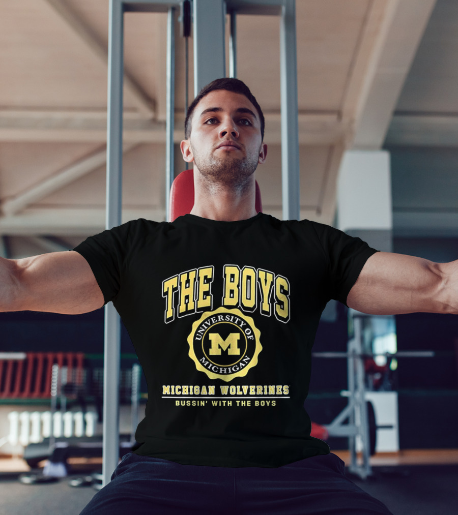 University Of Michigan Wolverines The Boys Bussin’ With The Boys Crest T-Shirt