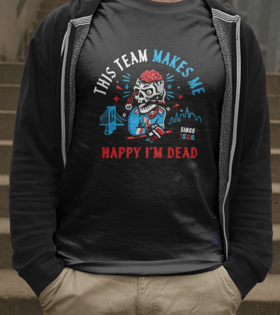 New York Rangers This Team Makes Me Happy I'm Dead Since 1926 Halloween T-Shirt