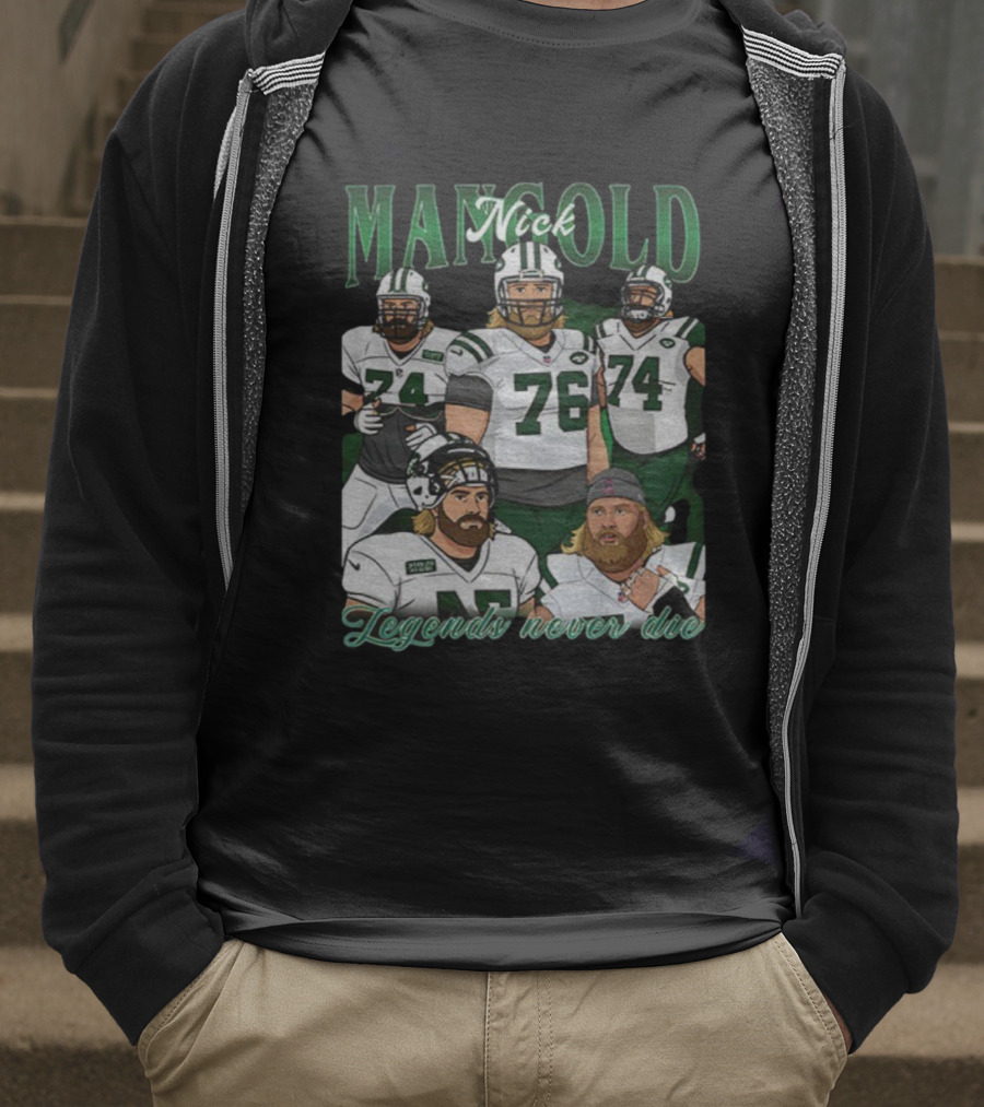 Nick Mangold New York Jets Legends Never Die 1984 2025 NFL Football T-Shirt