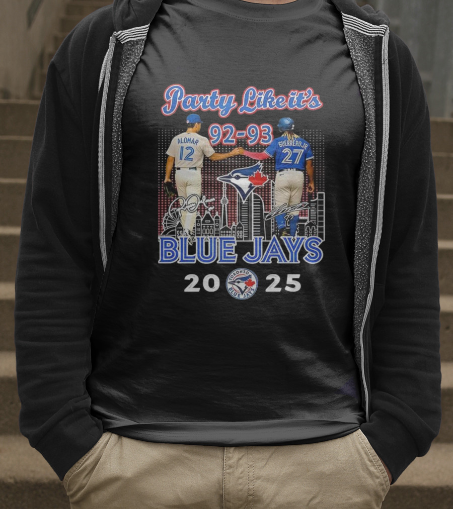 Party Like It’s 92-93 Alomar Guerrero Jr Blue Jays Toronto MLB 2025 T-Shirt